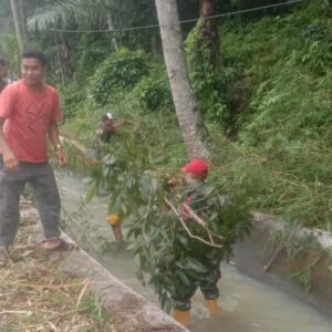 Aksi Bersih Irigasi: Upaya Babinsa Jaga Lingkungan Desa