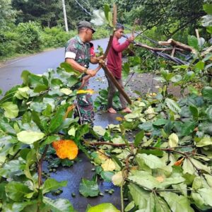 Aksi Cepat Babinsa dan Warga Buka Akses Jalan di Labuan Tereng