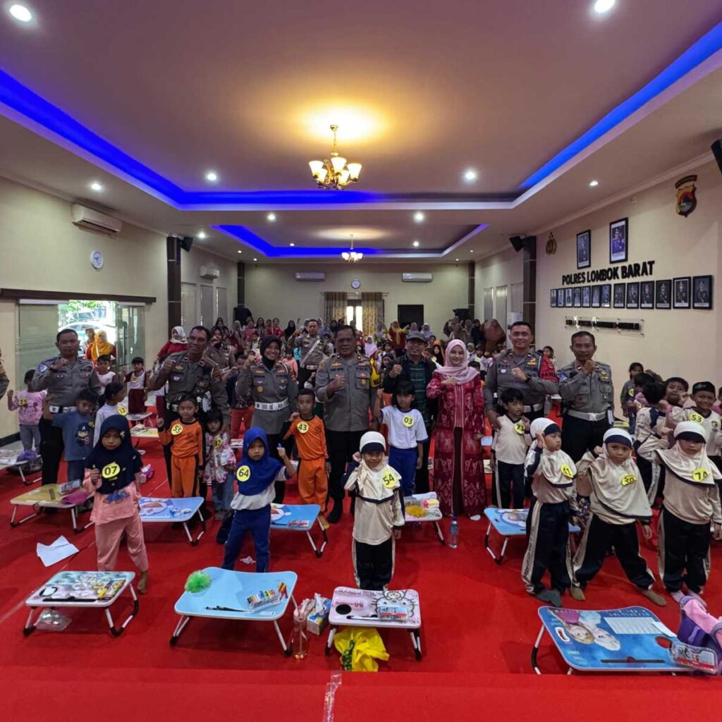 Lomba Mewarnai Meriahkan Hari Bhayangkara di Polres Lombok Barat
